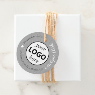 Etiquetas Para Lembrancinhas Da Cozinha de Gray Papel com Logotipo
