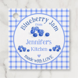 Etiquetas Para Lembrancinhas Da cozinha NAME com Amor Blueberry Blue Check S