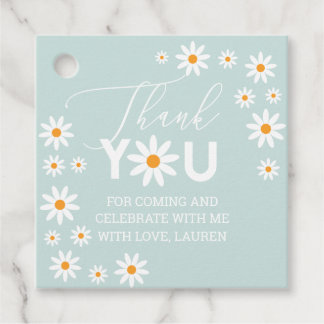 Etiquetas Para Lembrancinhas Daisies Thank you tags Light Blue