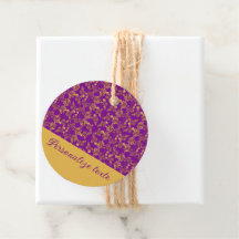 Damasco Floral de Luxo em Ouro sobre Roxo Real