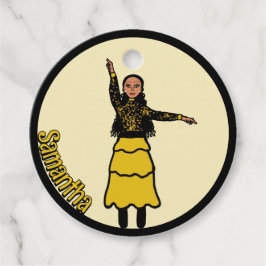 Etiquetas Para Lembrancinhas Dançarina Preta Amarela Nadeira #2