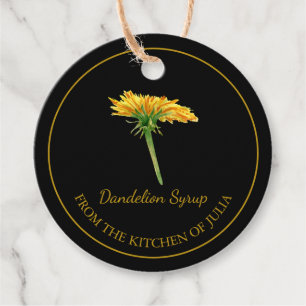 Etiquetas Para Lembrancinhas Dandelion Syrup Hang Tag l Black