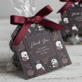 Etiquetas Para Lembrancinhas Dark Gothic Skull & Rose Wedding Thank You