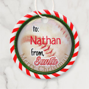 Etiquetas Para Lembrancinhas De Papais noeis Basebol de Natal