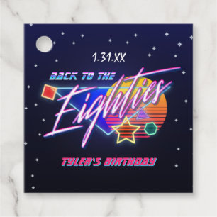 Etiquetas Para Lembrancinhas De volta às Marcas de Favoritos do Neon dos anos 