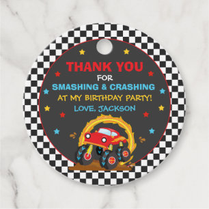 Etiquetas Para Lembrancinhas Decoração da Festa de aniversário de Monster Truck