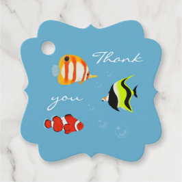Etiquetas Para Lembrancinhas Decorative Sea Fish Under the Sea Cave Birthday