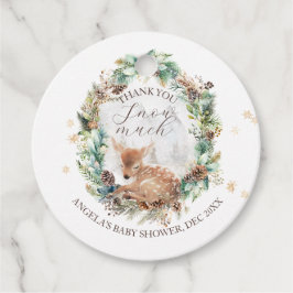 Etiquetas Para Lembrancinhas Deer Winter Woodland Cold OutChá de fraldas