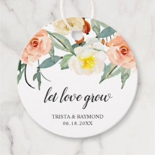 Etiquetas Para Lembrancinhas Deixe o Amor Crescer Água-forte Floral Casamento e