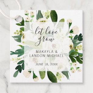Etiquetas Para Lembrancinhas Deixe o Amor Crescer Elegante Floral Branco Casame