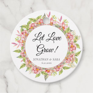 Etiquetas Para Lembrancinhas Deixe o Amor Crescer Rosa Floral e Casamento Salvi