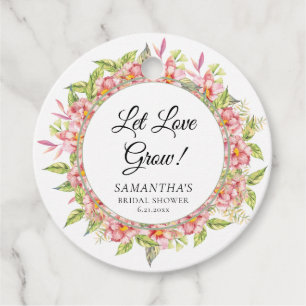 Etiquetas Para Lembrancinhas Deixe o Amor Crescer Rosa Floral e Salvia Chá de N