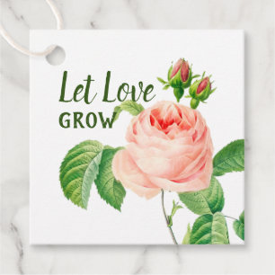 Etiquetas Para Lembrancinhas Deixe o amor crescer rosas cor-de-rosa Casamento f