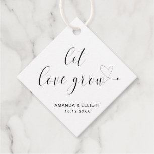 Etiquetas Para Lembrancinhas Deixe o Amor Crescer Tipografia Preto e Branco Cas