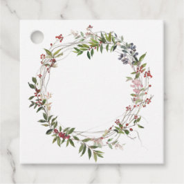 Etiquetas Para Lembrancinhas Delicate Berry e Foliage Wreath Gift Tag