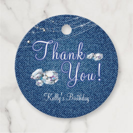 Etiquetas Para Lembrancinhas Denim e Ouros