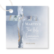 Derrame azul agate cruz Primeira Comunhão