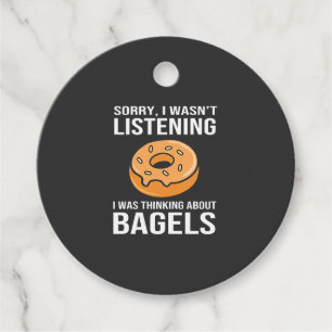 Etiquetas Para Lembrancinhas Desculpe, estava pensando em Bagels judeu Hanukkah