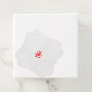 Etiquetas Para Lembrancinhas desenho de uma flor vermelha sobre fundo branco