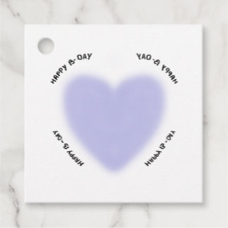 Etiquetas Para Lembrancinhas Design de Aniversário Feliz com Coração Roxo Estét