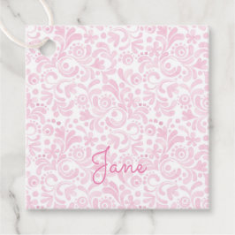 Etiquetas Para Lembrancinhas Design de Cor d'Água Rosa NOMEADOR