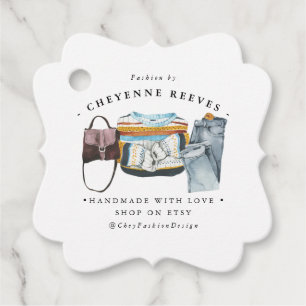 Etiquetas Para Lembrancinhas Design de Moda de Aquarela  Marca de bloqueio de n