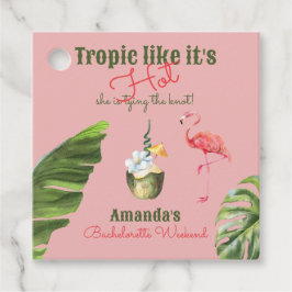 Etiquetas Para Lembrancinhas Despedida de Solteira Tropical Rosa Quente em Palm