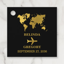 Etiquetas Para Lembrancinhas Destination Wedding World Passport Black Gold