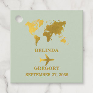 Etiquetas Para Lembrancinhas Destino Casamento do World Passport Sage Green Dou