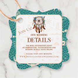 Etiquetas Para Lembrancinhas Detalhe do Boho Ranch Wild West Faux Leather Turqu