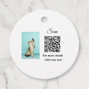 Etiquetas Para Lembrancinhas Detalhes simples do nome do animal QR código adici