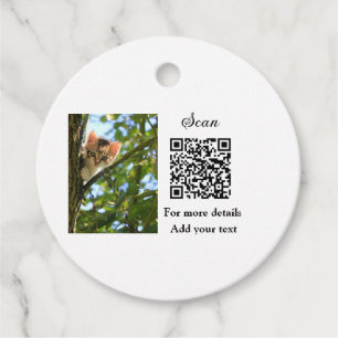 Etiquetas Para Lembrancinhas Detalhes simples do nome do animal QR código adici