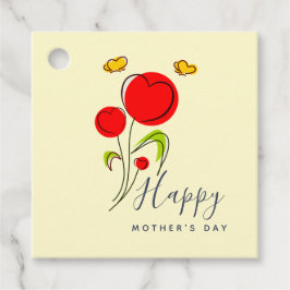 Etiquetas Para Lembrancinhas Dia de as mães de Ilustração das Flores do Coração