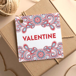 Etiquetas Para Lembrancinhas Dia de os namorados com flores e espirais cor-de-r