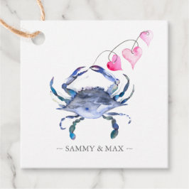 Etiquetas Para Lembrancinhas Dia de os namorados de Caranguejo Azul de Aquarela