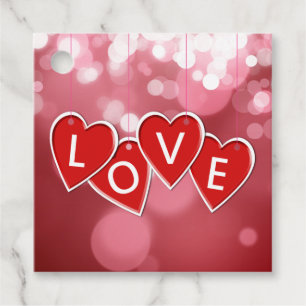 Etiquetas Para Lembrancinhas Dia de os namorados Love Red Hearts
