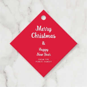Etiquetas Para Lembrancinhas Diamante Branco Vermelho Feliz Ano Novo Natal Feli