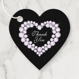 Etiquetas Para Lembrancinhas Diamantes do coração no obrigado preto... seu favo