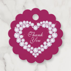 Etiquetas Para Lembrancinhas Diamantes do coração no obrigado rosa vermelho,
