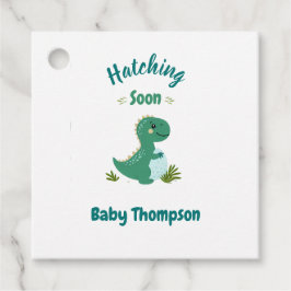 Etiquetas Para Lembrancinhas Dinossauro Editável Chá Bebê Atacando em breve