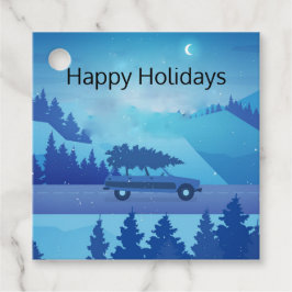 Etiquetas Para Lembrancinhas Dirigindo pela estrada com uma árvore de natal