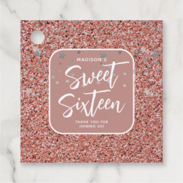 Etiquetas Para Lembrancinhas Doce 16 Rosa Dourado Glitter Obrigado Personalizad