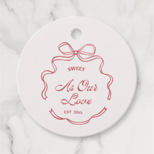 Etiquetas Para Lembrancinhas Doce Como o Nosso Amor Casamento Vermelho e Rosa