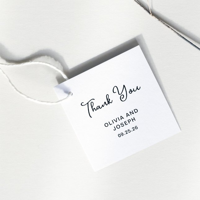 Etiquetas Para Lembrancinhas Doce e Whimsical | Casamento Obrigado (A sweet, black and white wedding favor tag)