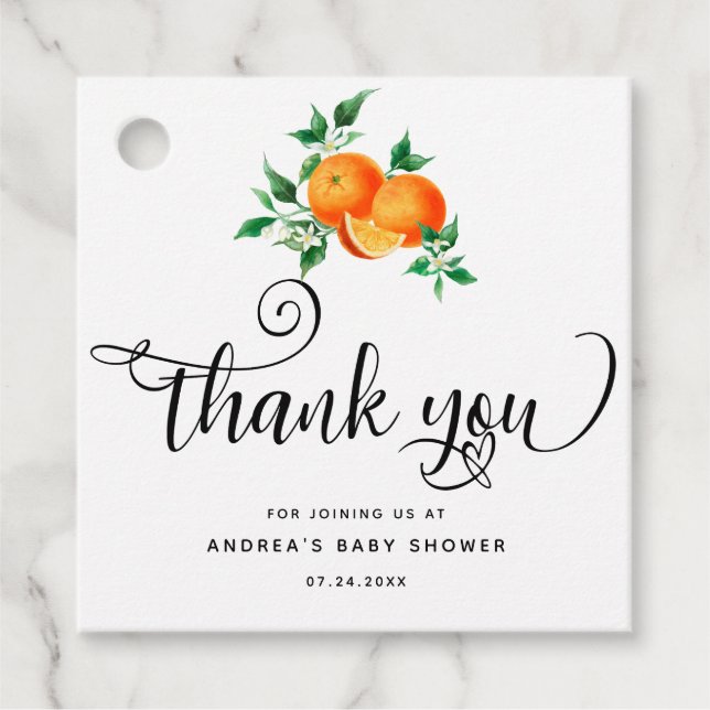 Etiquetas Para Lembrancinhas Doce | Laranja Obrigada  (Frente)