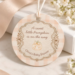 Etiquetas Para Lembrancinhas Doce Pequeno Abóbora Xadrez Baby Shower Obrigado