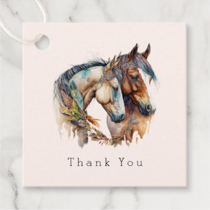 Etiquetas Para Lembrancinhas Dois Belos Cavalos Oeste Boho Obrigado
