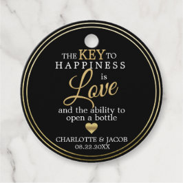 Etiquetas Para Lembrancinhas DOURADA Chave de Casamento para a Felicidade é Gar