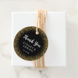 Etiquetas Para Lembrancinhas Dourada Confetti Casamento Negro Obrigado Marcas