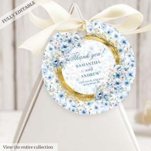 Etiquetas Para Lembrancinhas Dreamy Bohemian Light Blue Dourado Nupt Tag